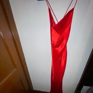 Red Backless Formal Dress